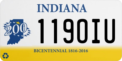 IN license plate 119OIU