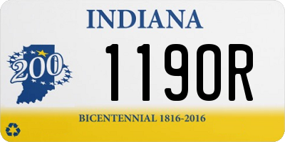 IN license plate 119OR