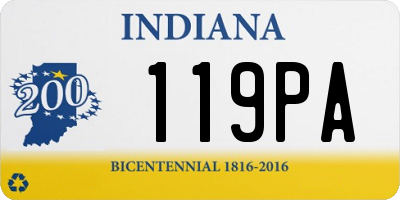 IN license plate 119PA