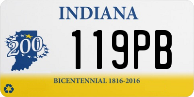 IN license plate 119PB