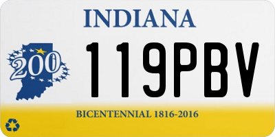 IN license plate 119PBV