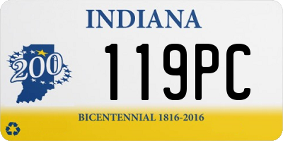 IN license plate 119PC