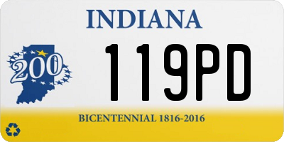 IN license plate 119PD