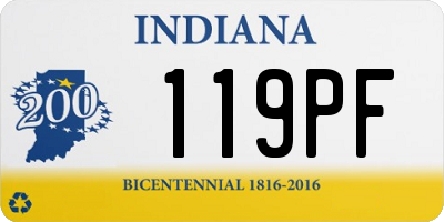IN license plate 119PF