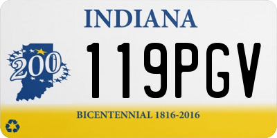 IN license plate 119PGV