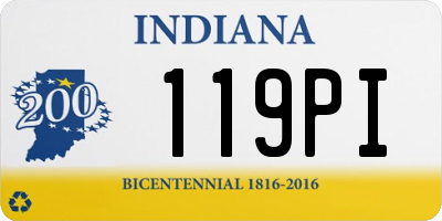 IN license plate 119PI