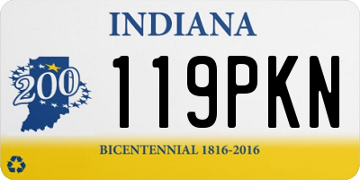 IN license plate 119PKN
