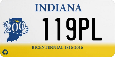 IN license plate 119PL