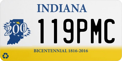 IN license plate 119PMC