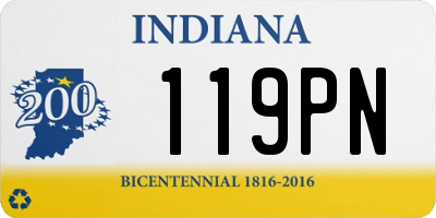 IN license plate 119PN