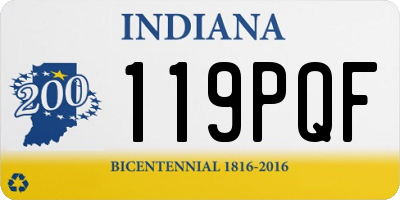 IN license plate 119PQF