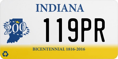 IN license plate 119PR