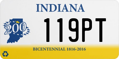 IN license plate 119PT