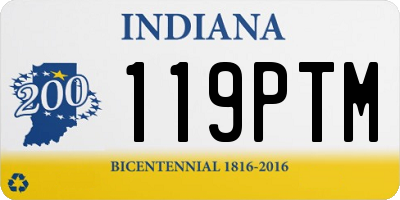 IN license plate 119PTM