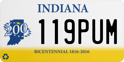 IN license plate 119PUM