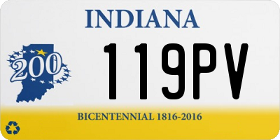 IN license plate 119PV