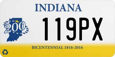 IN license plate 119PX