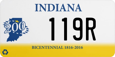 IN license plate 119R