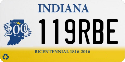 IN license plate 119RBE