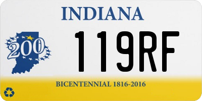 IN license plate 119RF