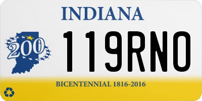 IN license plate 119RNO
