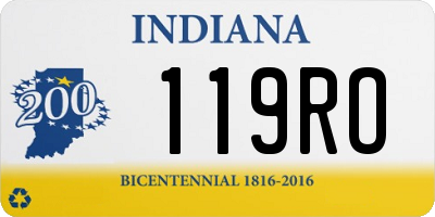 IN license plate 119RO
