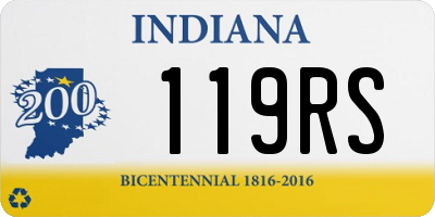 IN license plate 119RS