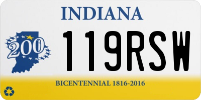 IN license plate 119RSW