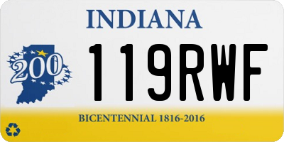 IN license plate 119RWF