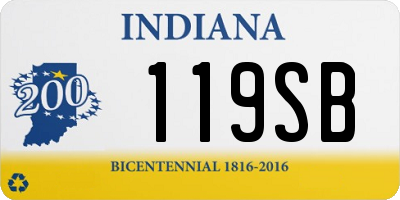 IN license plate 119SB