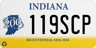 IN license plate 119SCP
