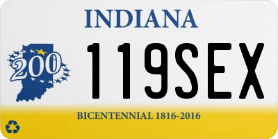 IN license plate 119SEX