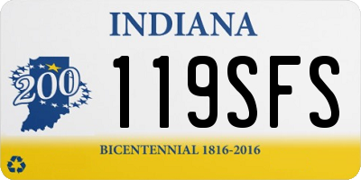 IN license plate 119SFS