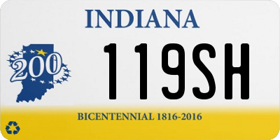 IN license plate 119SH