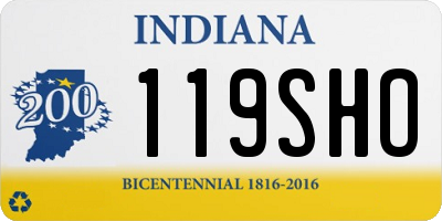 IN license plate 119SHO