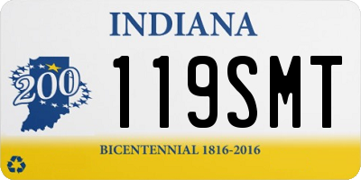 IN license plate 119SMT