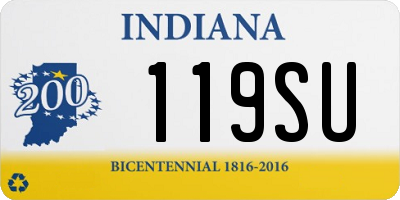 IN license plate 119SU