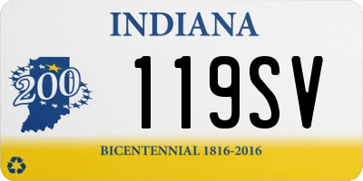 IN license plate 119SV