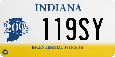 IN license plate 119SY