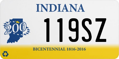 IN license plate 119SZ