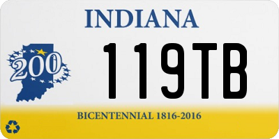 IN license plate 119TB