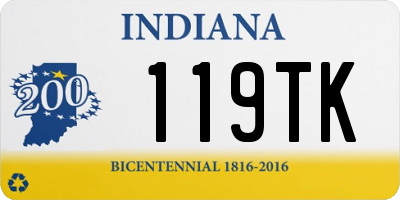 IN license plate 119TK