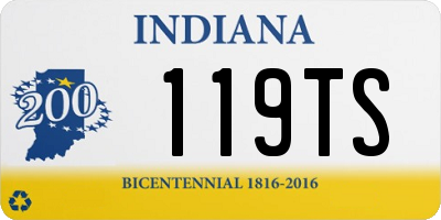 IN license plate 119TS
