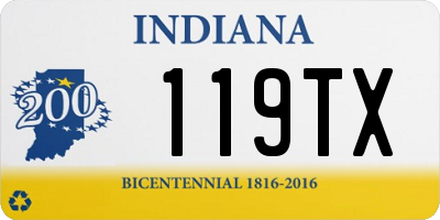 IN license plate 119TX