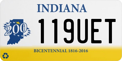 IN license plate 119UET