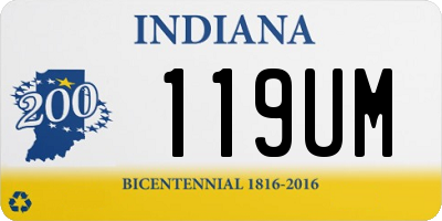 IN license plate 119UM