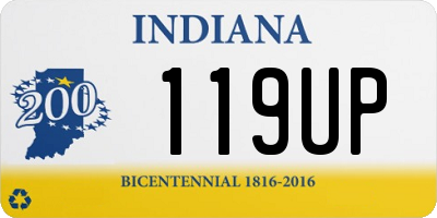 IN license plate 119UP