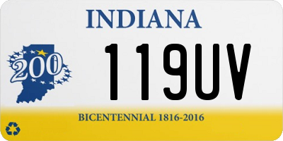 IN license plate 119UV