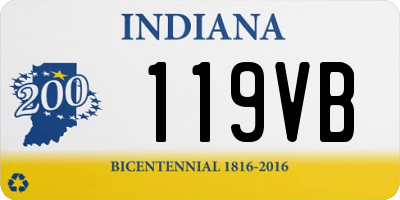 IN license plate 119VB