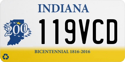 IN license plate 119VCD
